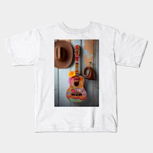 Poetry Guitar And Cowboy Hat Kids T-Shirt